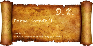 Dezse Kornél névjegykártya