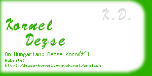 kornel dezse business card